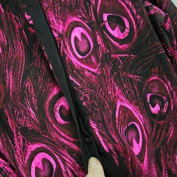 Michael Kors Peocock Georgette Button Down Blouse in Hot Pink - Picture 2 of 9